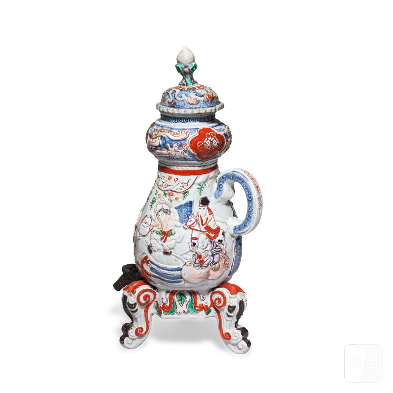 江戶時代 十七世紀晚期 伊萬里咖啡壺 | AN IMARI COFFEE URN AND COVER - 图5